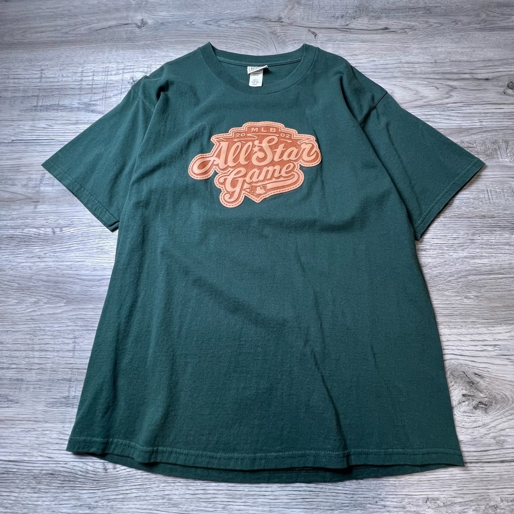 Lee Sport MLB‎ All Star Game 2002 T-Shirt Mens Large Green Vintage Graphic Tee
